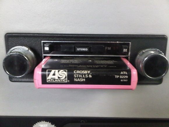 Eight-Track tape in old car stereo