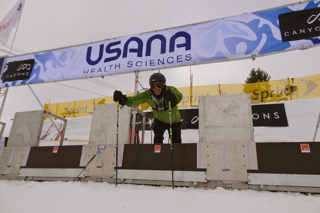The start of a ski-cross race course