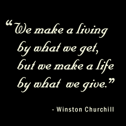 Winston Churchill quote about giving back