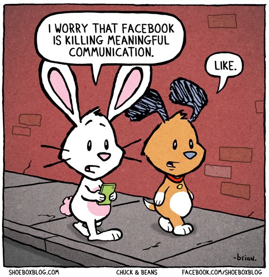 Chuck & Beans comic about Facebook and Communication