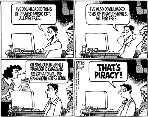 Internet piracy comic - irony