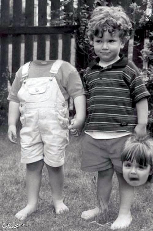 Funny sibling rivalry photo