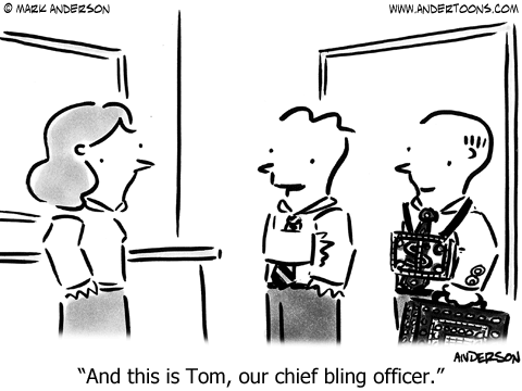 Cartoon about bling in the office