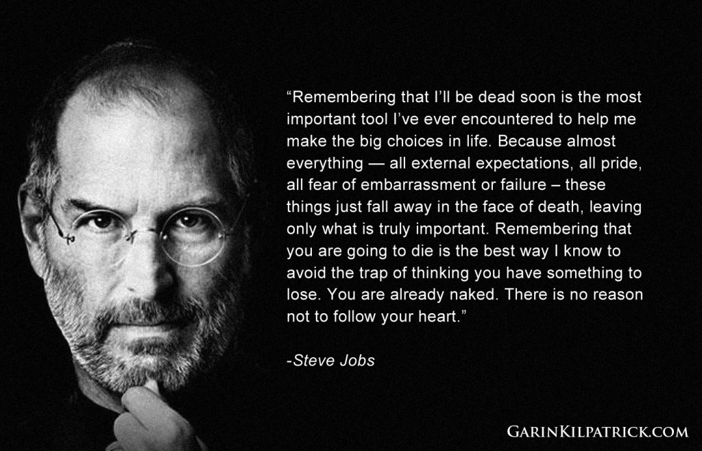 Steve Jobs quote about death, failure, and success