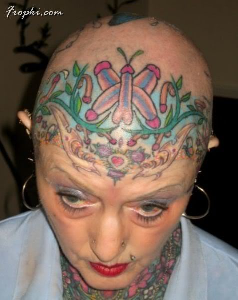 Horrible tattoo on woman