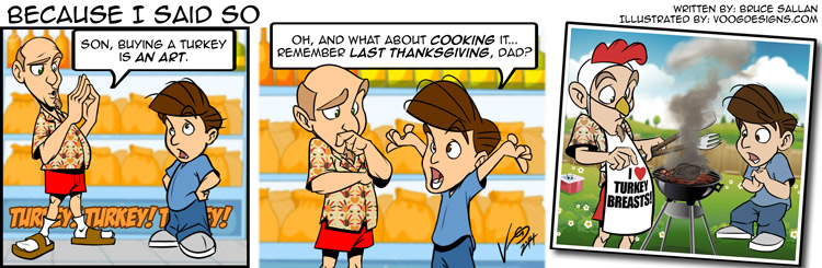 Dad is a Turkey - Our Thanksgiving Comic Strip - #DadChat - BISS #159