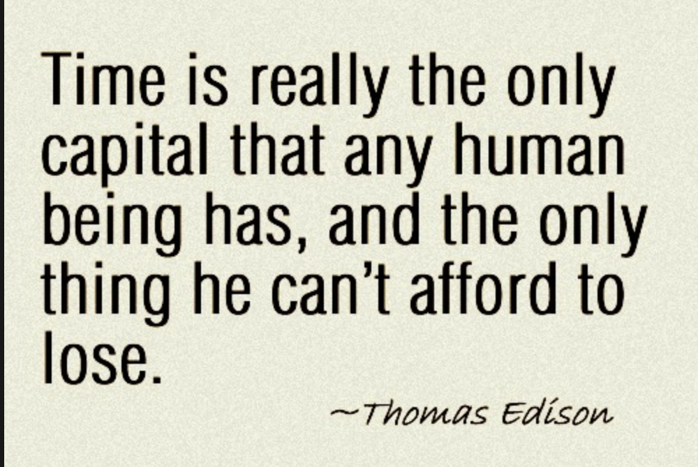 Time quote from Thomas Edison