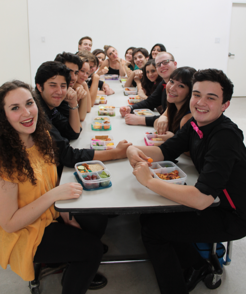 Unstrumental - Acapella - at the lunch table - Aaron in front with LIzzy