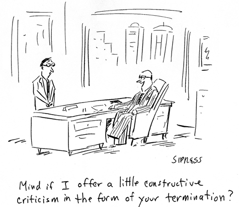Sarcastic cartoon about criticism from The New Yorker