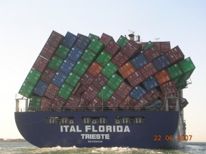 Overloading container ship not doing Best Practices