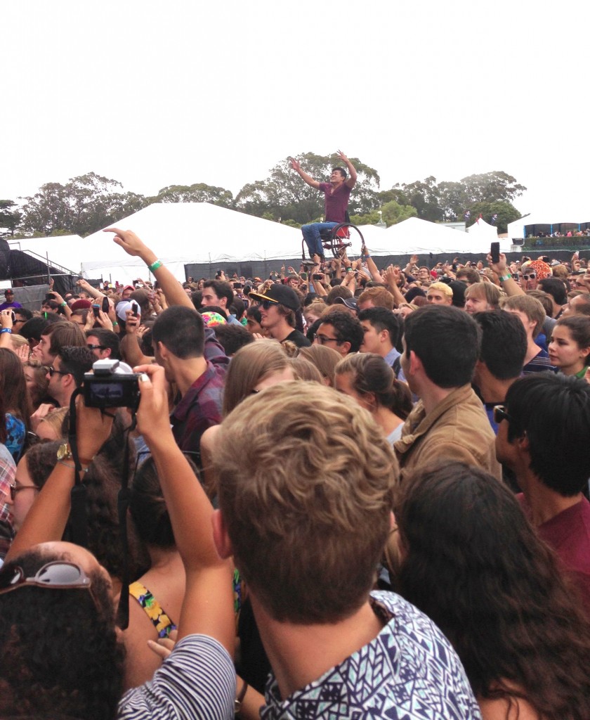 Wheelchair-bound rocker at #OutsideLands