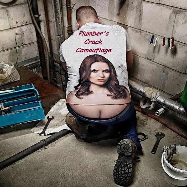 Funny plumber's crack photo