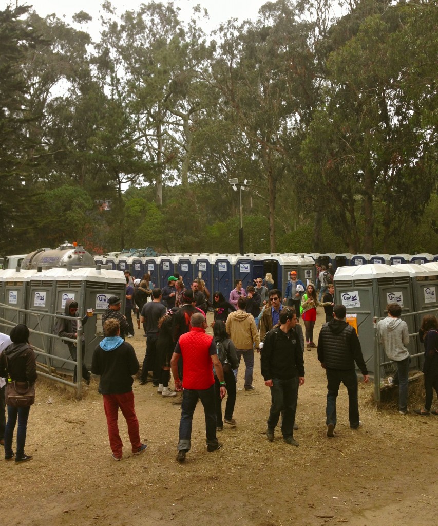 Portable toilets - a sea of them