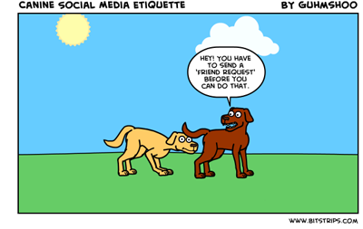 Cartoon about SoMe Etiquette