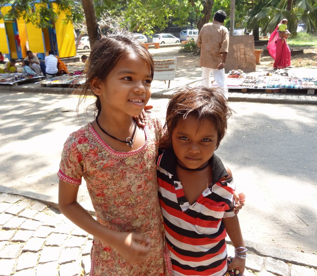 Young boy and girl in India