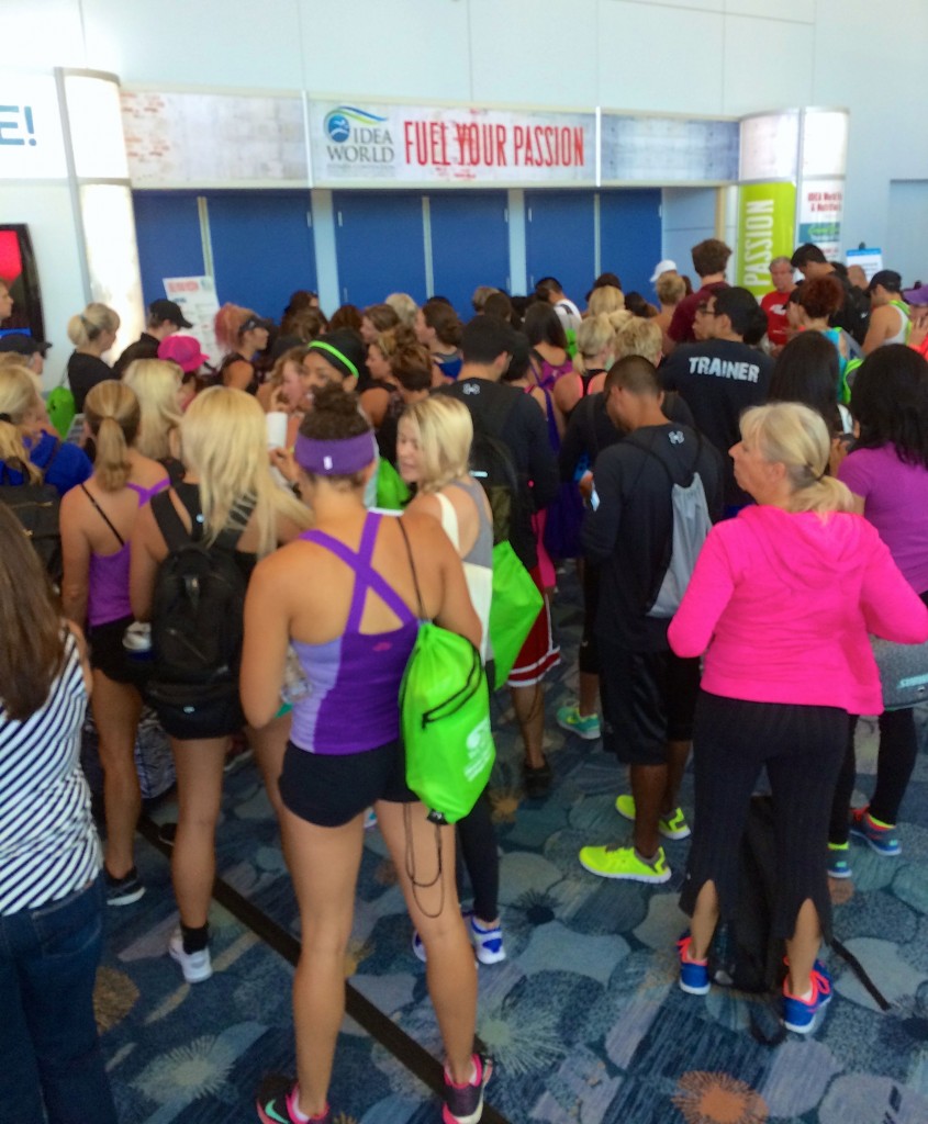Waiting to get into IdeaWorld Fitness and Nutrition Convention