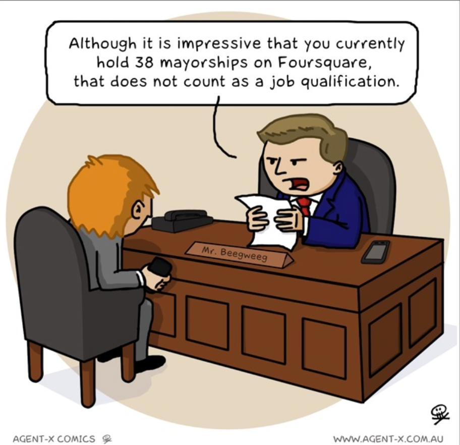 Social Media comic about getting a job